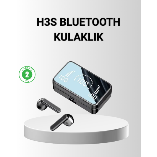 Ayna Ekranlı Bluetooth 5.1 Kablosuz Kulaklık – 3500 mAh Şarj Kutusu, Suya Dayanıklı