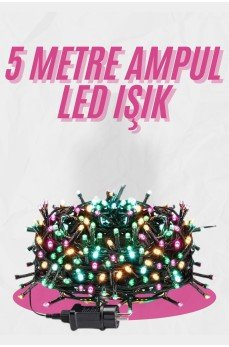 5 Metre Ampul LED Işık Renkli RGB Çok Renkli Led Aydınlatma