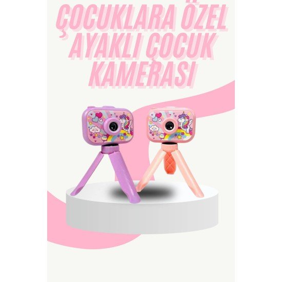 Çocuk Için Eğitici Video Kamera Ayaklı Mini Fotoğraf Makinesi