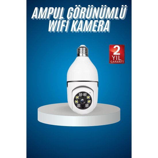 Wifi Güvenlik Kamerası Çift kameralı Ampule Takılabilir Sensörlü Wifi Güvenlik Kamerası Çift kameralı Ampule Takılabilir Sensörlü