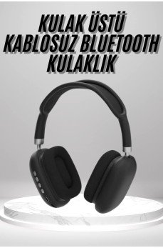 Kulak Üstü Kablosuz Bluetooth Kulaklık Yumuşak Süngerli SD Kart Girişli