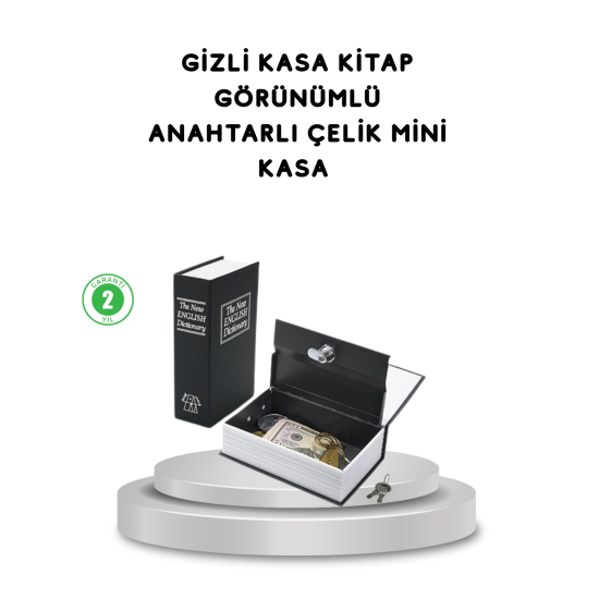 Gizli Kitap Kasa – Metal Gövdeli, Anahtarlı Gizli Kitap Kasa – Metal Gövdeli, Anahtarlı