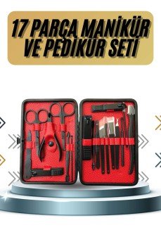 17 Parça Manikür Pedikür Seti El Ayak Bakım Seti Tırnak Makası Törpü