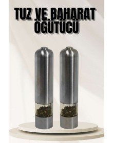 Işıklı Otomatik Tuz ve Karabiber Öğütücü Baharat Öğütücü