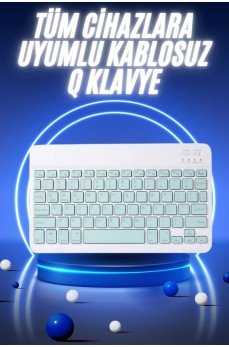 Bluetooth Şarj Edilebilir Mini Q Klavye Kablosuz Taşınabilir