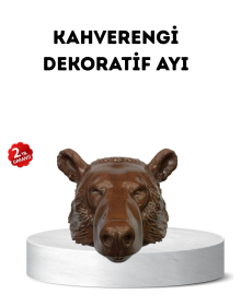 Ev ve Ofis İçin Dekoratif Ayı Başı Heykel Hediyelik Duvar Aksesuarı