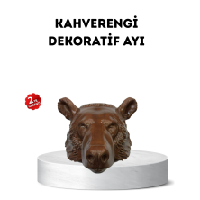 Ev ve Ofis İçin Dekoratif Ayı Başı Heykel Hediyelik Duvar Aksesuarı