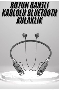 Boyun Bantlı Kulak İçi Kablolu Yüksek Ses Kaliteli Bluetooth Kulaklık