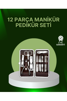 12 Parçalık Özel Deri Çantalı Kişisel Bakım Seti