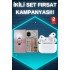 3 Kordonlu Pembe Amoled Ekran Akıllı Saat ve Yeni Nesil Pro Kablosuz Bluetooth Kulaklık ANC/ENC