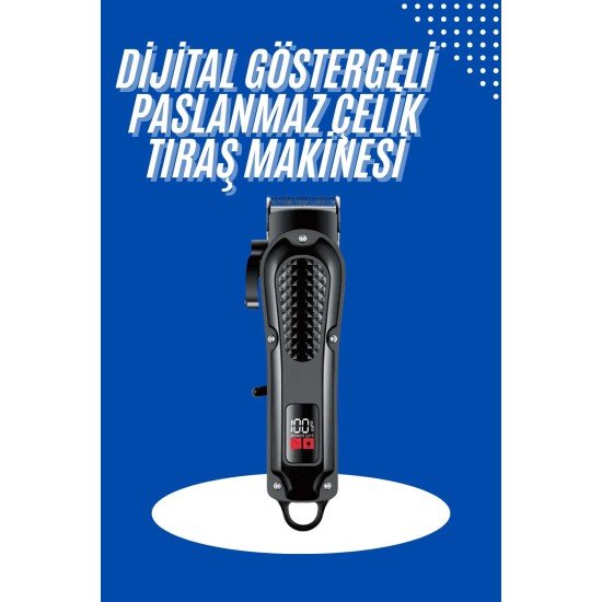 Profesyonel Saç Kesme Aleti Dijital Saç Sakal Tıraş Makinesi Uzun Ömürlü