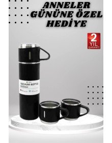 3 Bardaklı Termos Seti Anneler Gününe Özel Hediye Taşınabilir Sızdırmaz Isı Koruyucu