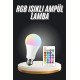 Ambiyans Aydınlatma RGB Led Lamba Kumandalı Renk Değiştirebilen Ambiyans Aydınlatma RGB Led Lamba Kumandalı Renk Değiştirebilen