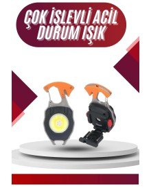 7 Modlu Mini Led Lamba Anahtarlık USB Şarjlı Kamp İçin Taşınabilir