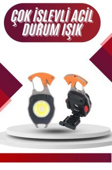 7 Modlu Mini Led Lamba Anahtarlık USB Şarjlı Kamp İçin Taşınabilir