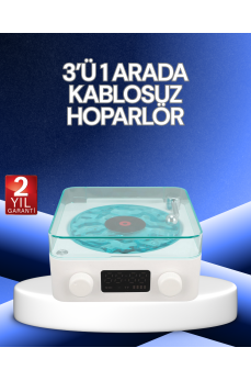 3-1 Kablosuz Bluetooth Hoparlör – Gece Lambalı, Saatli, Retro Tasarım