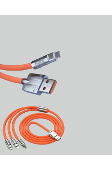 120W Şarj Destekli 3’ü 1 Arada Çoklu Şarj Kablosu – 1.2 Metre 120W Şarj Destekli 3’ü 1 Arada Çoklu Şarj Kablosu – 1.2 Metre
