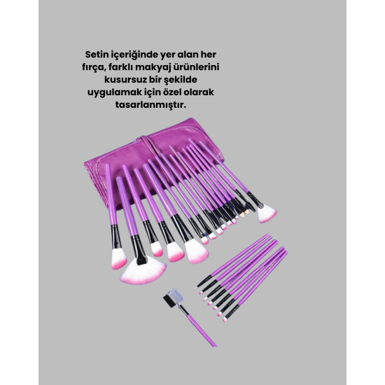Ergonomik Saplı Fiber Kıllı 12'li Makyaj Fırça Takımı Göz ve Ten Makyajı İçin Uygun