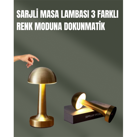 %100 Kademeli Ayarlanabilir Işık – USB Şarjlı Masa Lambası