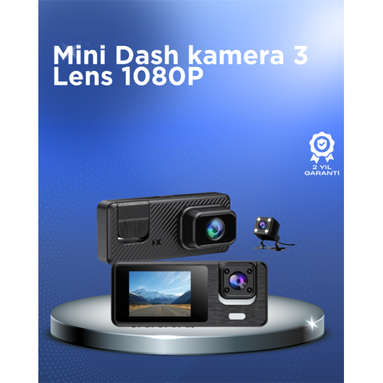 1080P 3 Kameralı Araç DVR – Döngü Kayıt ve Geri Görüş Özellikli 1080P 3 Kameralı Araç DVR – Döngü Kayıt ve Geri Görüş Özellikli