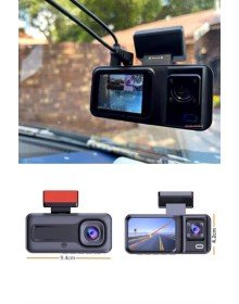 1080P 3 Lensli WİFİ Araç İçi Kameralı Ekran DVR Kaydedici Gece Görüşlü