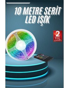 10M Şerit Led İç Mekan Renkli Rgb Şerit Led Kumandalı