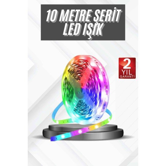 RGB Şerit Led 10 Metre Led Işık Kumanda ile Kontrol RGB RGB Şerit Led 10 Metre Led Işık Kumanda ile Kontrol RGB