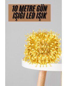 Dekoratif Peri Led 100 Ledli Gün Işığı Pilli 10 Metre Gün Işığı