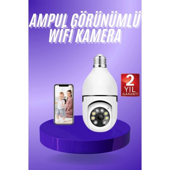 Güvenlik Kamerası Wi-Fi Özellikli 360 Derece Full Hd 1080p Ampül Kamera Güvenlik Kamerası Wi-Fi Özellikli 360 Derece Full Hd 1080p Ampül Kamera