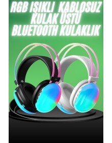 Yeni Nesil Kulak Üstü Kablosuz Uzun Ömürlü RGB Işıklı Bluetooth Kulaklık