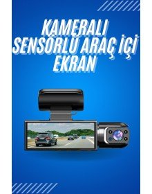 Araç İçi Full Hd Kamera Ön ve Arka Kameralı Ekranlı Araç Kamerası