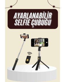Cep Telefonu Tripod Standı Manyetik Selfie Sopa Bluetooth Uzaktan Kumandalı