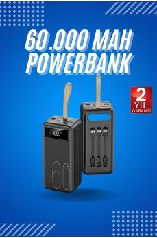 Powerbank Yüksek Kapasiteli 60.000 Mah Hızlı Şarj Şarj Özellikli Batarya