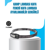 Kamp Lambası Kafa Feneri Kafa Lambası Ayarlanabilir Sensörlü Şarjlı