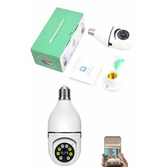 Güvenlik Kamerası Wi-Fi Özellikli 360 Derece Full Hd 1080p Ampül Kamera Güvenlik Kamerası Wi-Fi Özellikli 360 Derece Full Hd 1080p Ampül Kamera