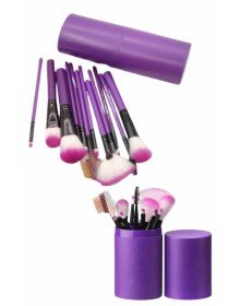 12 Parça Makyaj Fırça Seti Profesyonel Fondöten Allık Far Kontür Fırçası