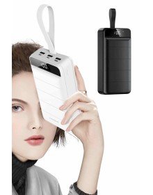 50.000 Mah Powerbank Turbo Hızlı Led Göstergeli Android İOS Uyumlu Taşınabilir Askılı