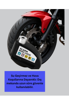 110 dB Alarm Disk Kilidi Motosiklet Scooter Bisiklet Güvenlik