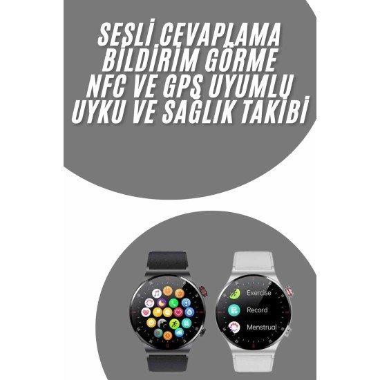 Akıllı Saat Uyku ve Sağlık Takibi NFC Uyumlu Bluetoooth Bağlantılı Android İOS Uyumlu