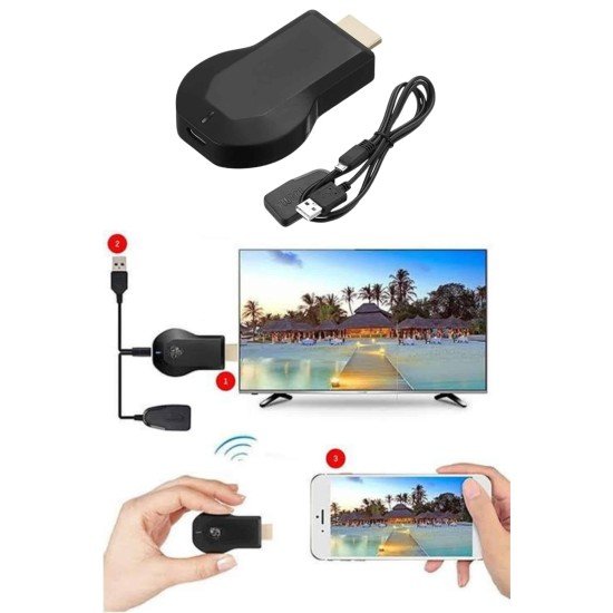 Kablosuz Hdmı Ses Ve Görüntü Aktarıcı Kolay Taşınabilir Yüksek Çözünürlüklü