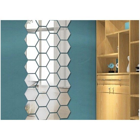 12 Adet Orta Boy Yapışkanlı Dekoratif Akrilik Ayna Altıgen 12 Adet Orta Boy Yapışkanlı Dekoratif Akrilik Ayna Altıgen