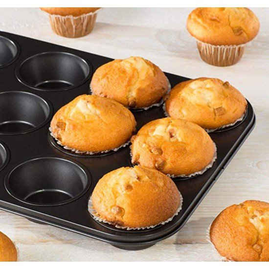 12 Bölmeli Metal Yapışmaz Muffin Kek Kalıbı 12 Bölmeli Metal Yapışmaz Muffin Kek Kalıbı