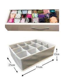 12 Bölmeli Pratik Bölmeli Çekmece Düzenleyici Organizer(İç Çamaşırı Kravat Çorap Düzenleyici)