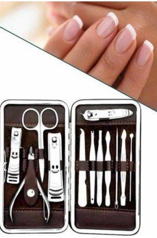 12 Parça Manikür Pedikür Seti Özel Deri Çanta El Ayak Bakımı Akne ve Sivilce Temizleme