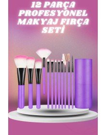 12 Parça Profesyonel Makyaj Seti Yumuşak Kıllı Yüz ve Göz Makyajına Uygun