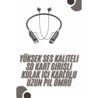 120 Saat Bluetooth Kulaklık Kablolu Boyun Askılı SD Kart Girişli ANC Özellikli