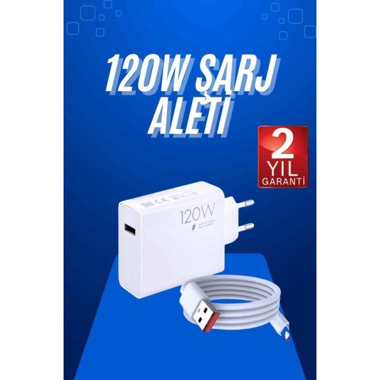 120 Watt Turbo Hızlı Şarj Aleti Seti Hızlı Şarj Adaptörü Beyaz 120 Watt Turbo Hızlı Şarj Aleti Seti Hızlı Şarj Adaptörü Beyaz