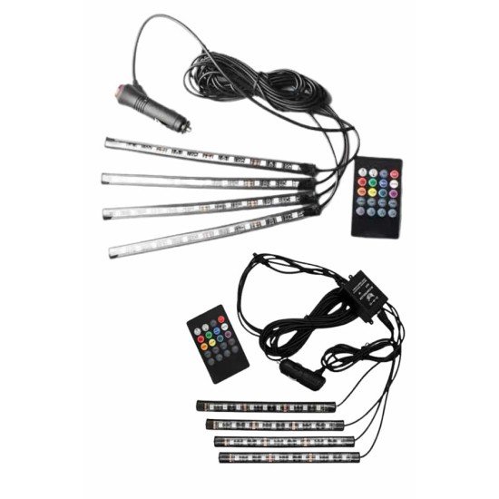 12'Lİ Şerit Led Işık RGB Sese ve Müziğe Duyarlı Araç İçi Ayak Altı 12'Lİ Şerit Led Işık RGB Sese ve Müziğe Duyarlı Araç İçi Ayak Altı