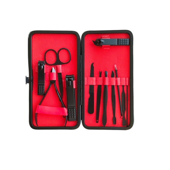 13 Parça Çantalı Manikür Pedikür Seti El Ayak Tırnak Bakım Seti Cımbız Makas Siyah Nokta Temizleme Batık Tırnak Engelleme Aparatı