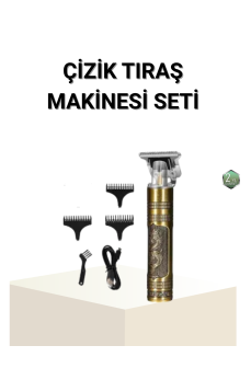 T Bıçaklı Profesyonel Çizik Tıraş Makinesi Seti – 120 Dakika Kullanım, Şarjlı & Kablolu